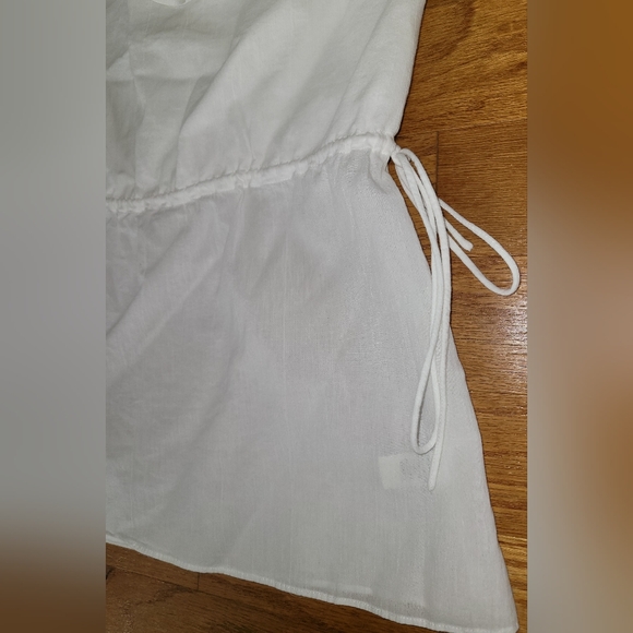 Banana Republic White One Shoulder Ruffle Top, Drawstring Waist, Size XS - Picture 3 of 8